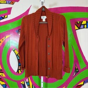 Variations Rust Open-Front Cardigan with Long Sleeves. Size Small Excellent cond